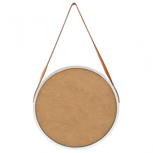 Vidaxl Espejo De Pared Con Correa Plateado 50 Cm
