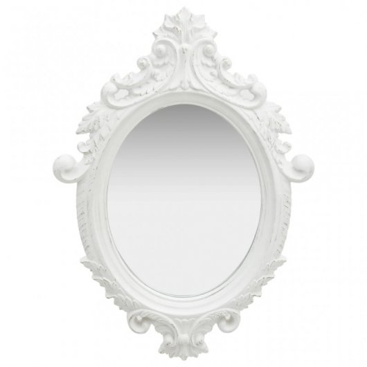 Vidaxl Espejo De Pared Estilo Castillo Blanco 56x76 Cm