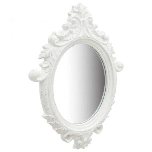 Vidaxl Espejo De Pared Estilo Castillo Blanco 56x76 Cm