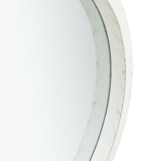 Vidaxl Espejo De Pared Con Correa Blanco 40 Cm
