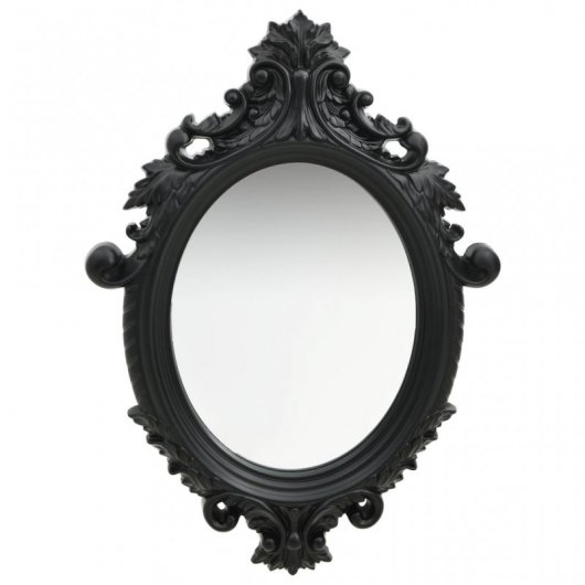 Vidaxl Espejo De Pared Estilo Castillo Negro 56x76 Cm
