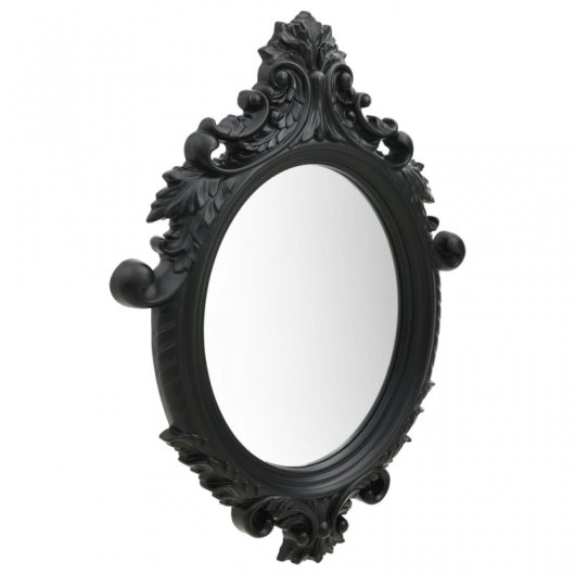 Vidaxl Espejo De Pared Estilo Castillo Negro 56x76 Cm