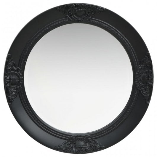Vidaxl Espejo De Pared Estilo Barroco Negro 50 Cm