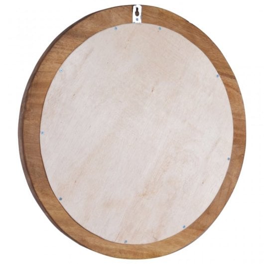Vidaxl Espejo De Pared Redondo Teca 60 Cm