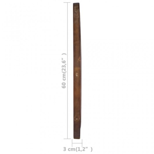 Vidaxl Espejo De Pared Redondo Teca 60 Cm