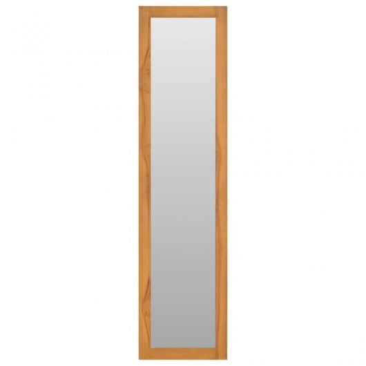 Vidaxl Espejo De Pared Con Estantes Madera De Teca Maciza 30x30x120 Cm