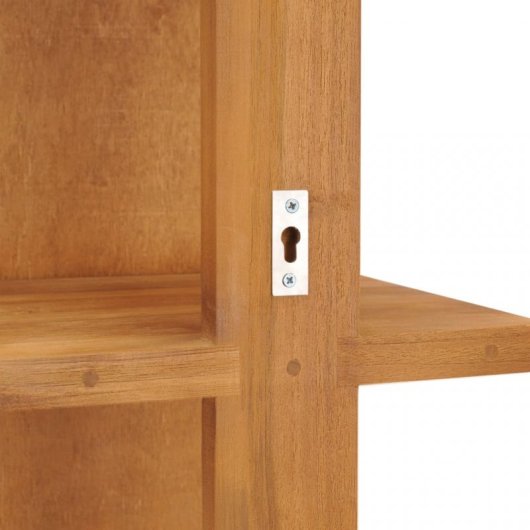 Vidaxl Espejo De Pared Con Estantes Madera De Teca Maciza 30x30x120 Cm