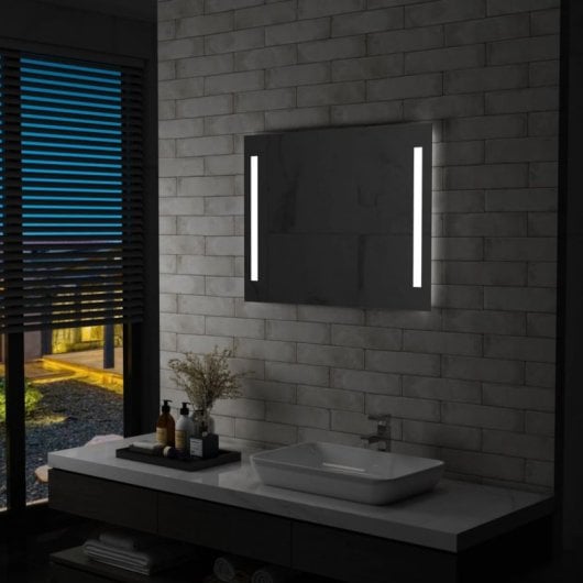 Vidaxl Espejo De Pared De Baño Con Led 80x60 Cm