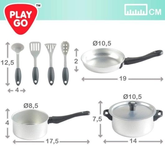 Juego de Ollas y Sartenes de Juguete PLAY 8 Piezas Metal