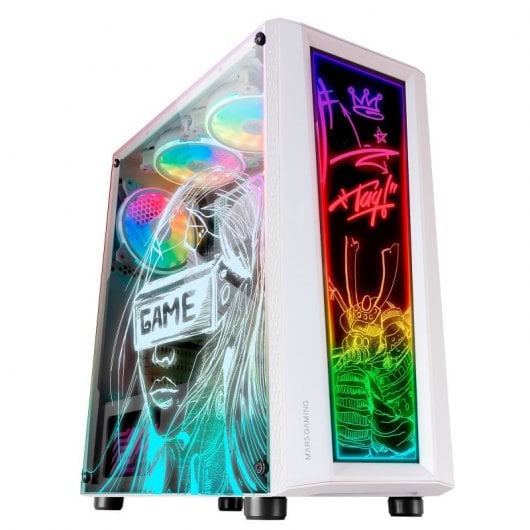 Mars Gaming MC-ART FRGB Vetro temperato USB 3.0 Bianco