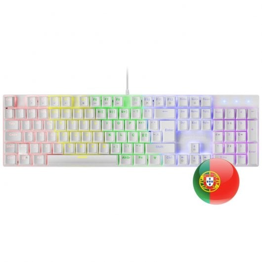 Mars Gaming MK422 Teclado Mecânico Branco RGB Switch Vermelho (PT)