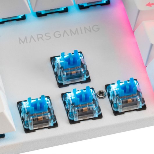 Mars Gaming MK422 Teclado Mecânico Branco RGB Switch Vermelho (PT)