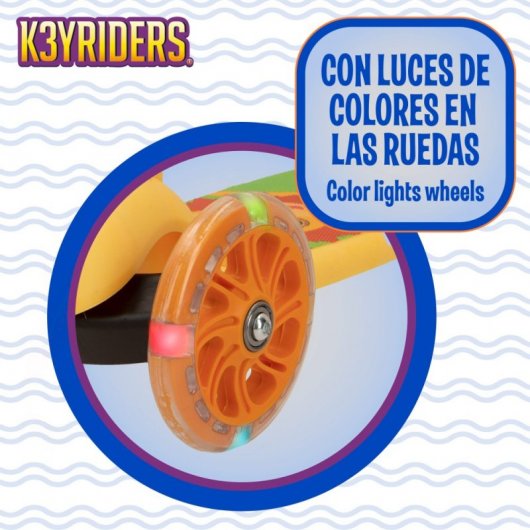 Patinete Infantil 3 Ruedas CB Riders | Monstruos Ride & Roar | Ajustable Hasta 73 Cm | Máx 30 Kg Para Niños 2-5 Años