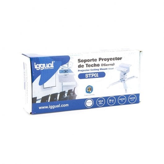 Iggual STP01 Suporte de Teto Inclinável para Projetor Máx. 25Kg Branco