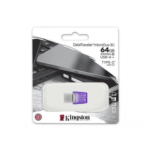 Clé USB Kingston DataTraveler microDuo 3C 64GB USB 3.2 Type-C et Type-A