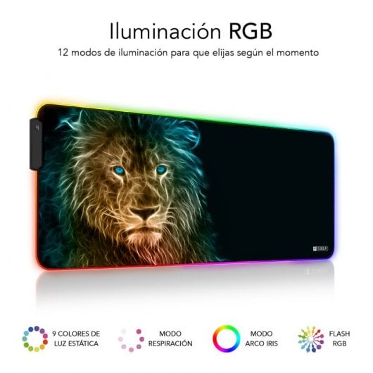 Tapis de souris de jeu étendu Subblim León XL RGB