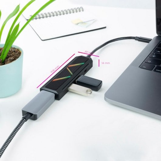 Concentrateur Nanocable 4-en-1 USB-C vers USB-A/USB-C/HDMI