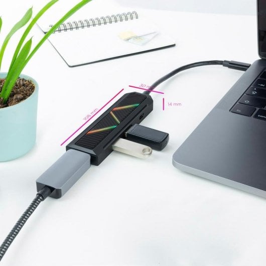 Hub USB-C 4 en 1 Nanocable USB-A 3.2 USB-C PD HDMI 2.0