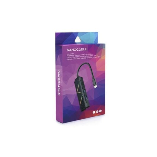 Hub USB-C 4 en 1 Nanocable USB-A 3.2 USB-C PD HDMI 2.0