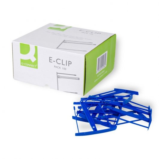 Encuadernador Fastener Q-connect Plastico E-clips Color Azul Caja De ...