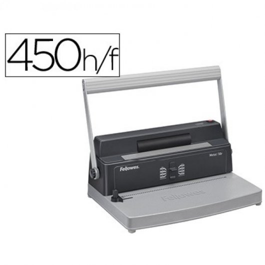 Encuadernadora Para Espiral Fellowes Metal 50r Perfora 12 Hojas A4 Encuaderna 450 Hojas 80 Gr