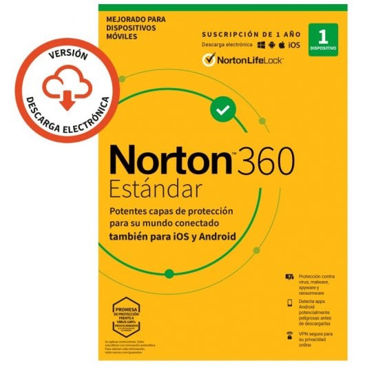 Norton 360 Estándar 10GB 1 Dispositivo 1 Año Descarga Digital