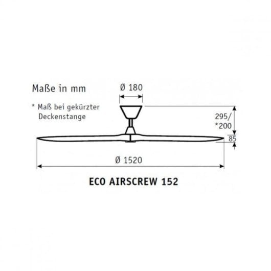Ventilatore da soffitto CasaFan Eco Airscrew DC 152 cm nero opaco telecomando