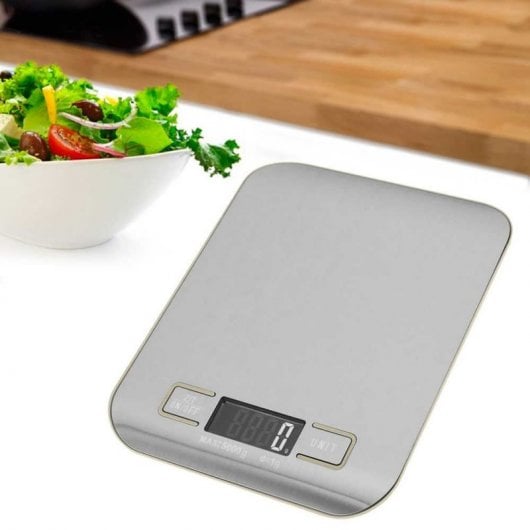 OcioDual Báscula de Cocina Digital LCD 5Kg Gris