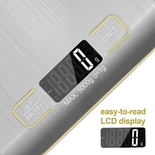 OcioDual Báscula de Cocina Digital LCD 5Kg Gris