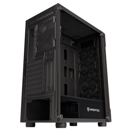 Nfortec Azir Torre ATX Frontal 3D Mallado 4 Ventiladores Cristal Templado Negra