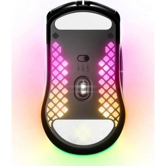 Ratão SteelSeries Aerox 3 Wireless RF Bluetooth 18000 DPI Preto Multicolor