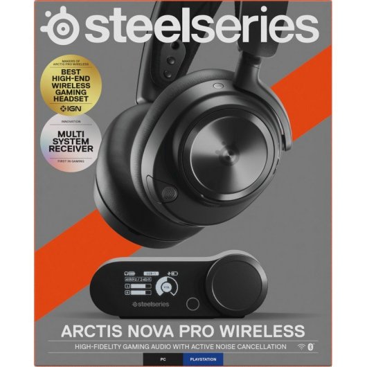 SteelSeries Arctis Nova Pro Wireless Auriculares Gaming Inalámbricos ANC PC/PS5/Switch Negro