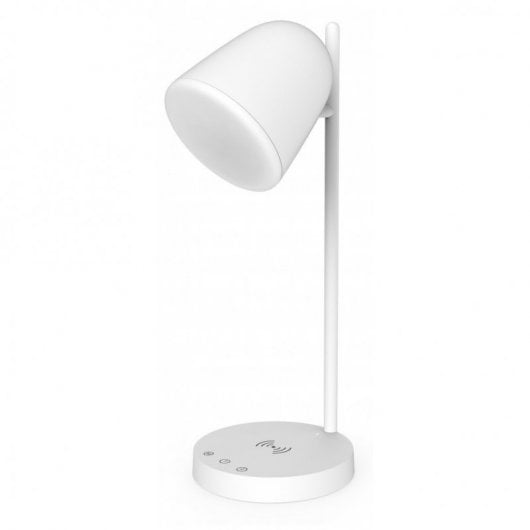 Lampada da tavolo Muvit iO WiFi con base di ricarica wireless bianca