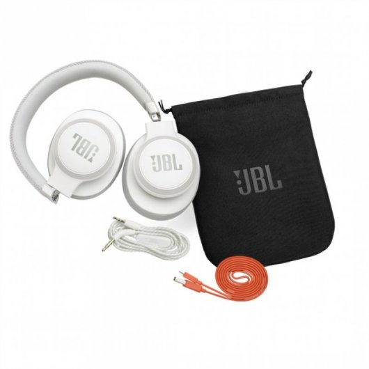 JBL Live 650BTNC Auscultadores Bluetooth com Cancelamento Ativo de Ruído Brancos