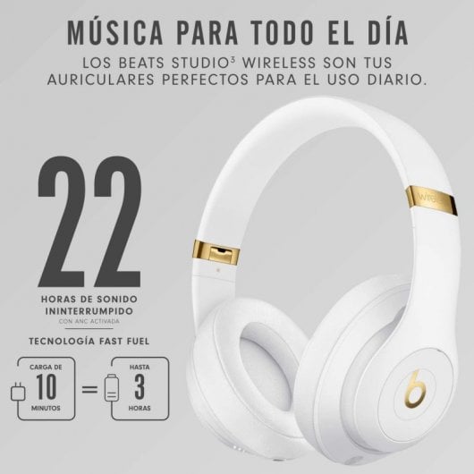 Cuffie Bluetooth wireless Beats Studio3 con cancellazione attiva del rumore Bianco