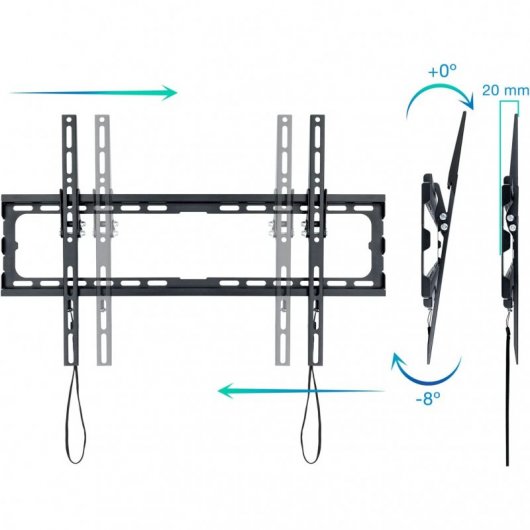 TooQ Soporte de Pared Inclinable para Monitor/TV 37"-80" VESA 600x400 Máx. 45Kg