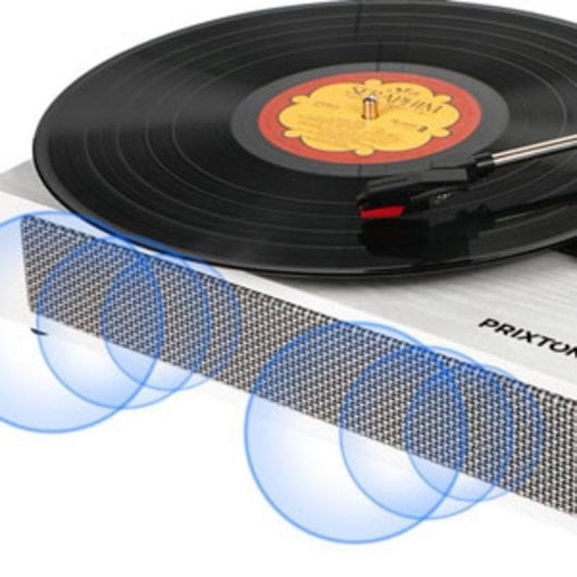 Tocadiscos Prixton Studio Deluxe 10W Bluetooth USB MicroSD AUX RCA Directe Aandrijving Wit