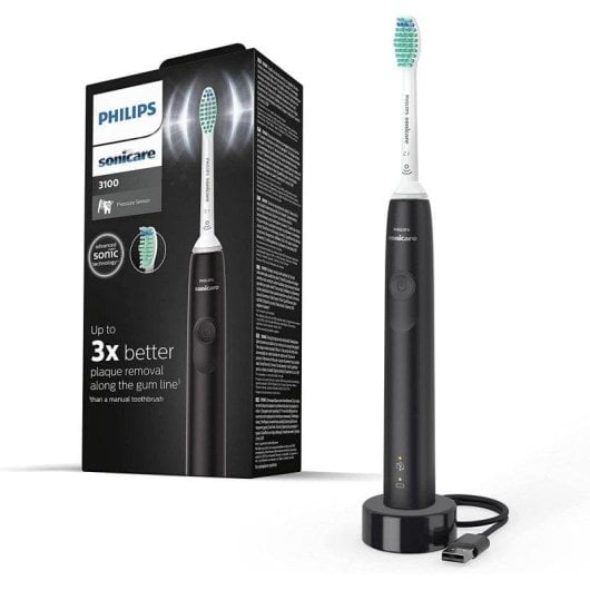 Elektrische Zahnbürste Philips Sonicare 3100 HX3671/14 Schwarz Lithium-Akku Timer