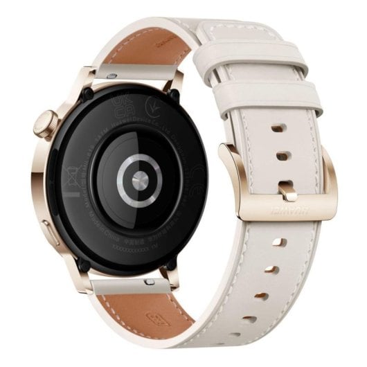 Huawei Watch GT 3 Reloj Smartwatch 42mm Edición Elegant Dorado con Correa de Piel Blanca
