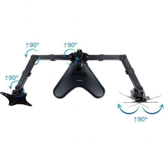 TooQ Monitorhalterung mit zwei Armen, neigbar und schwenkbar, 17–32 Zoll, VESA 100 x 100, max. 9 kg