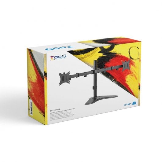 TooQ Monitorhalterung mit zwei Armen, neigbar und schwenkbar, 17–32 Zoll, VESA 100 x 100, max. 9 kg