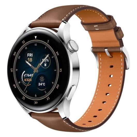 Huawei Watch 3 eSIM Bluetooth GPS NFC 46mm AMOLED Acier Marron Étanchéité 5ATM SpO2
