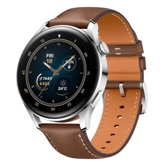 Huawei Watch 3 eSIM Bluetooth GPS NFC 46mm AMOLED Acier Marron Étanchéité 5ATM SpO2