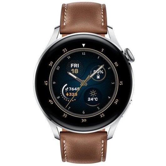 Huawei Watch 3 eSIM Bluetooth GPS NFC 46mm AMOLED Acier Marron Étanchéité 5ATM SpO2