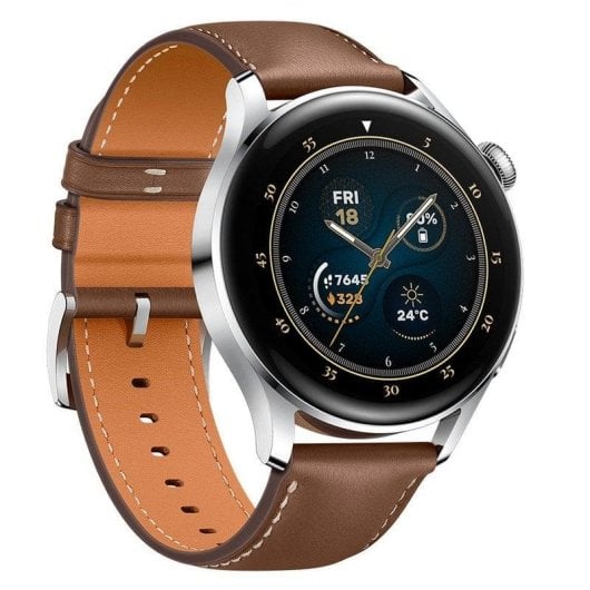 Huawei Watch 3 eSIM Bluetooth GPS NFC 46mm AMOLED Acier Marron Étanchéité 5ATM SpO2