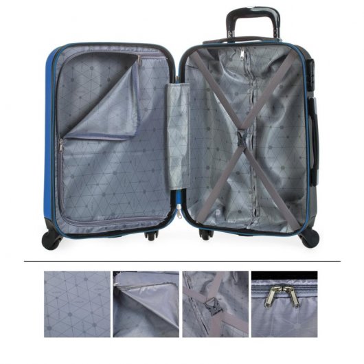 Itaca Tiber Maleta Abs Pequeña, Color Azul-antracita
