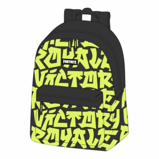 Mochila Americano Fortnite Letras Con Bolsillo