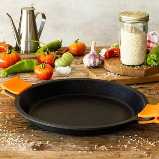 BRA Efficient Antihaft-Paella-Pfanne mit Griffen, 40 cm, Aluminiumguss