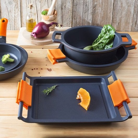 BRA Efficient Antihaft-Paella-Pfanne mit Griffen, 40 cm, Aluminiumguss