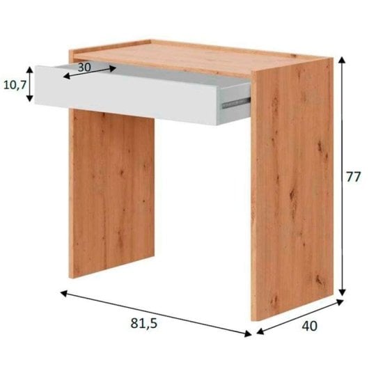 Escritorio Forés Junior compacto melamina roble nodi/blanco artik 77x81,5x40 cm